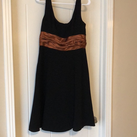 Jessica Howard cocktail dress, sz 10, black with golden brown accent, NWT - Picture 3 of 4